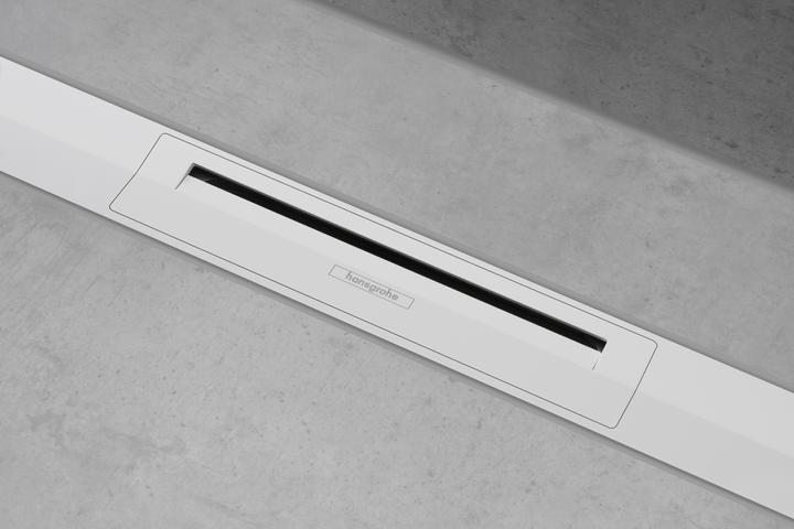 Produktbild hansgrohe HG Duschrinne RainDrain Flex kürzbar, freie Montage 900mm mattweiss (900 mm)