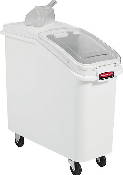Produktbild Rubbermaid verschliessbare Box Vorratsystem weiss 79 L inklusive Schiebedeckel und Spaten, auf Rollen