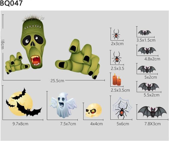 Image du produit Cover-Discount Autocollant de fenêtre Tatouage Halloween