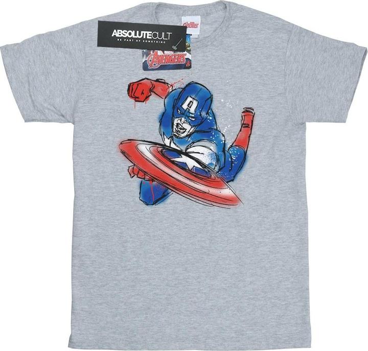Actual product image Boys Avengers Captain America Spray T-Shirt (152, 158)