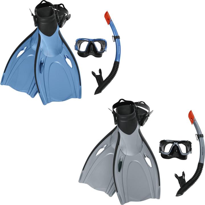 Produktbild Bestway Hydro-Pro BlackSea Snorkel & Fin Set, Adult, Half face mask, Tempered glass, Assorted colour