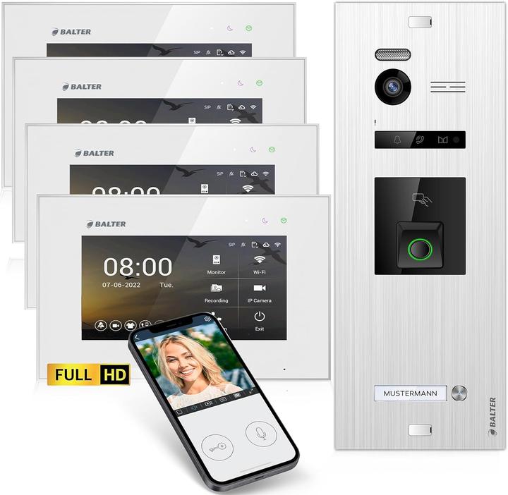 Produktbild Balter EVO-HD Video Türsprechanlage mit Fingerprint (App)