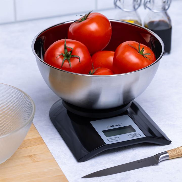 Produktbild Kinghoff Digitale KÃ¼chenwaage mit SchÃ¼ssel, 2 Liter, Edelstahl