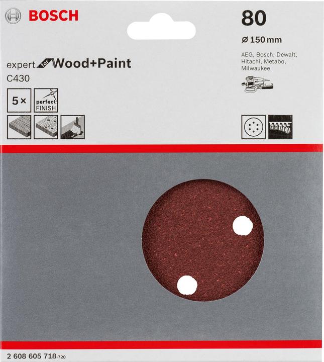 Actual product image Bosch Professional Zubehör Eccentric sanding paper with velcro (80)