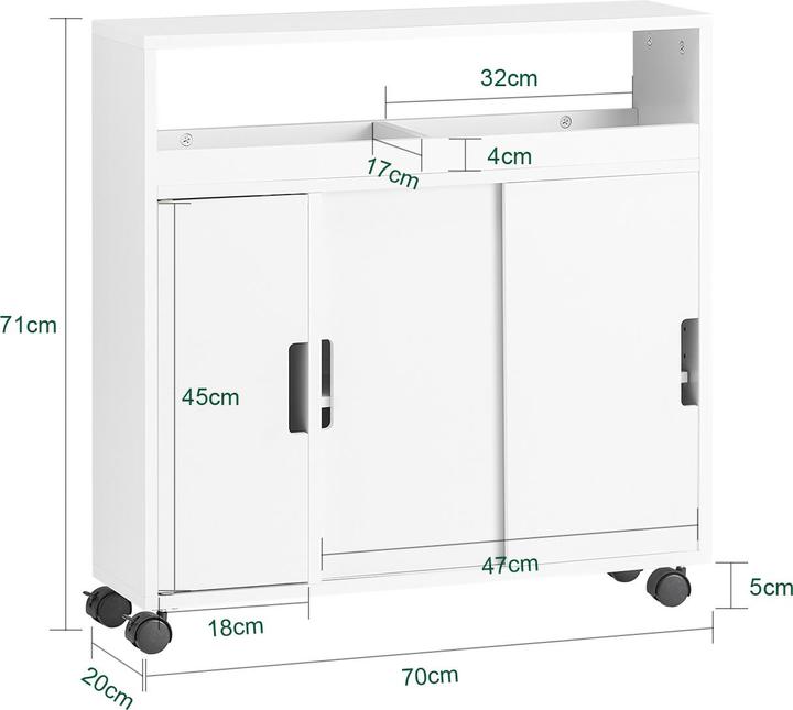 Immagine prodotto SoBuy Carrello da bagno (20 x 7 x 71 cm)