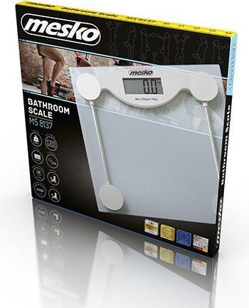 Produktbild Mesko MS 8137 personal scale Rectangle Transparent, White Electronic personal scale (150 kg)
