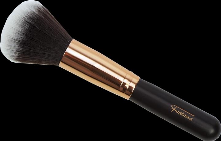Actual product image Powder brush with copper-coloured ferrule, synthetic hair, dark brown handle (Powder)