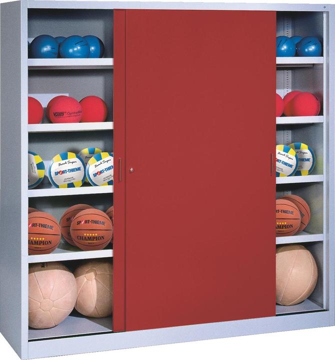 Actual product image C+P Ball cabinet (HxWxD: 195x160x50 cm, with solid sheet metal sliding doors, type 4)