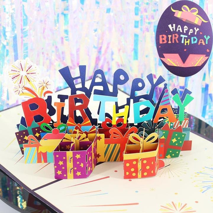 Image du produit Hermex Carte d'anniversaire 3D à volets "Happy Birthday" Carte de voeux (1 pcs)