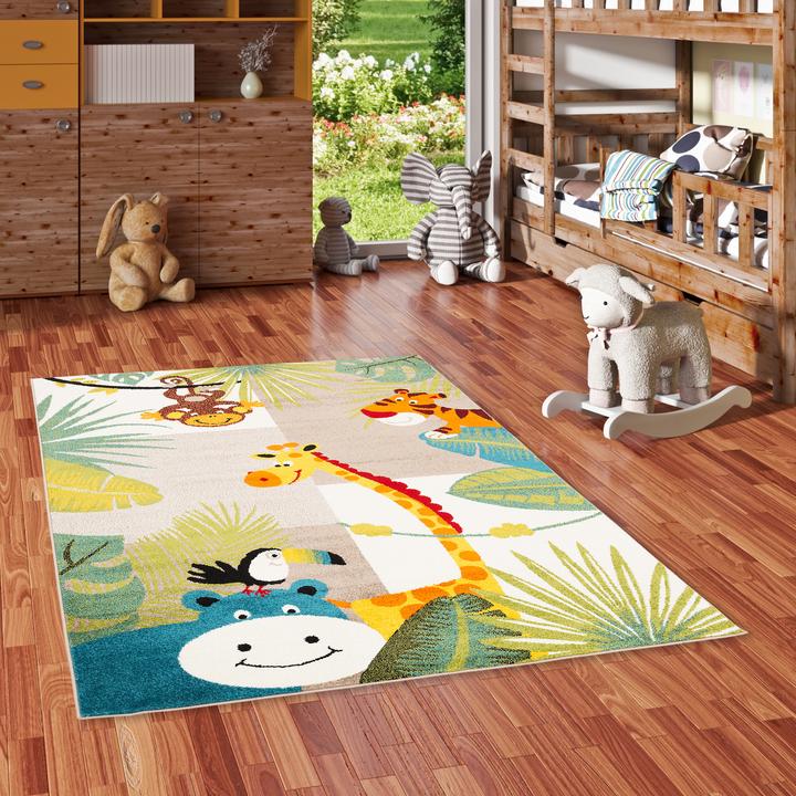 Actual product image Pergamon Kinder Teppich Softstar Kids Tierwelt (200 x 290 cm)