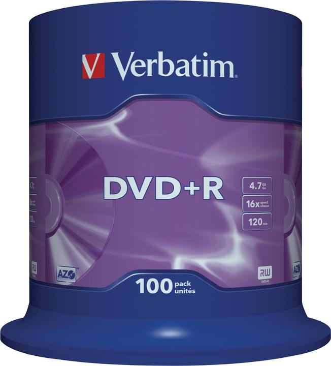 Image du produit Verbatim DVD+R Matt Silver, 4,7 Go, 16x, 100 broches (100 x)