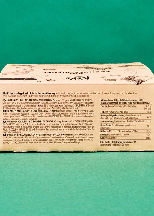 Image du produit KoRo Barre de cacahuètes bio enrobée de chocolat (1 pcs, 600 g)