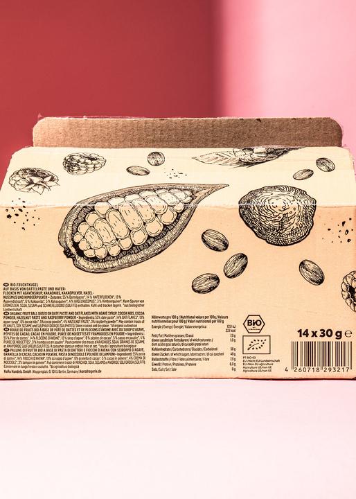 Actual product image KoRo Organic date-based snack ball with sweet raspberry-flavoured filling (Raspberry, 30 g)