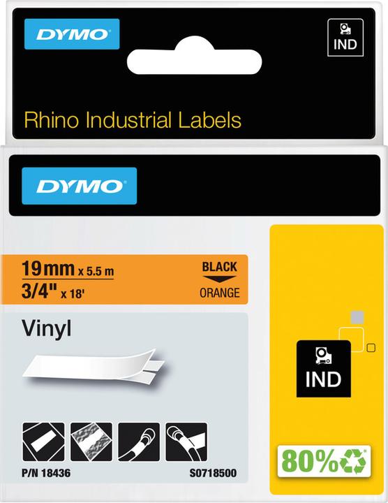 Produktbild Dymo Schriftband 19mm Vinyl (1.90 cm, Orange)