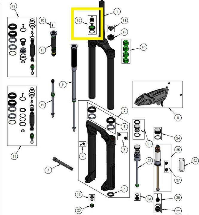 Actual product image DVO Damper Compression Knobs Kit, Onyx 38 D1