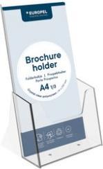 Produktbild Europel Tisch-Prospekthalter, A4 hoch, 1 Fach, glasklar für Format DIN A4, aus Polystyrol, Fachtiefe: 35 mm (A4)