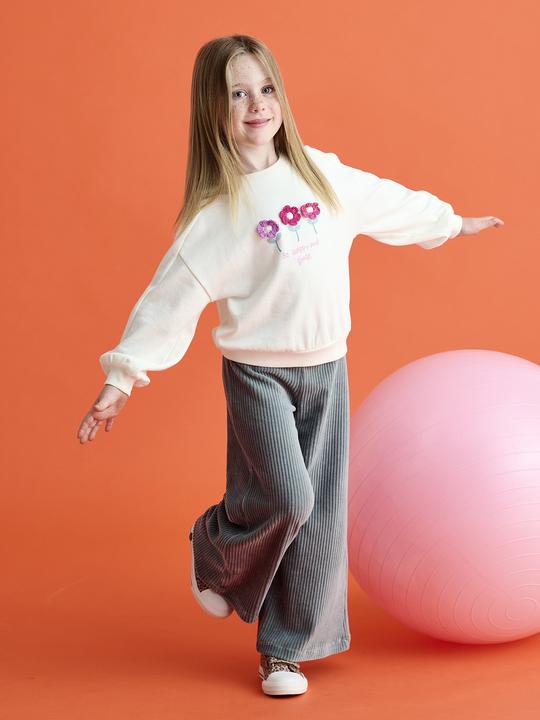 Produktbild Vertbaudet Mädchen Sweatshirt mit Recycling-Polyester, Blumen oder Sterne (158)