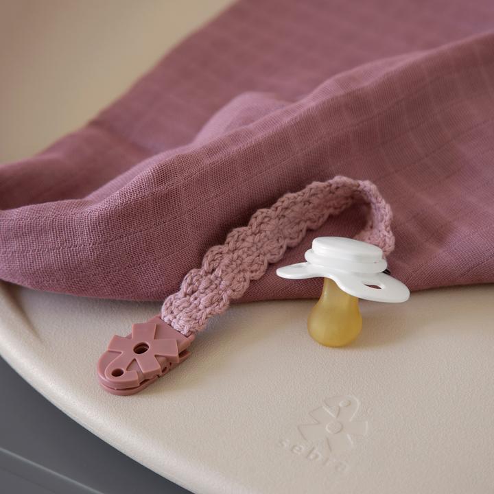 Produktbild Sebra Häkel-Schnullerband, blossom pink (6 x)