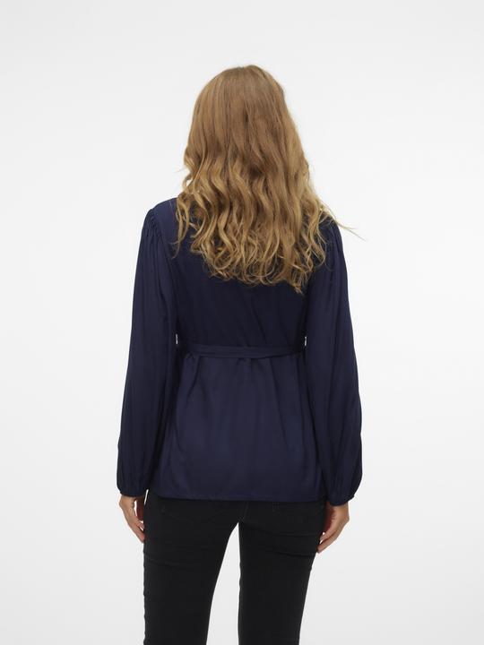 Produktbild Mamalicious Normal geschnitten Mandarin Kragen Ärmelbündchen mit Knopf Ballonärmel Top Bluse (S)