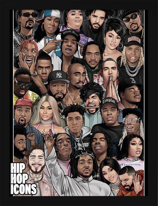 Image du produit Pyramid - Poster encadré HIP HOP ICONS (40 x 30 cm)