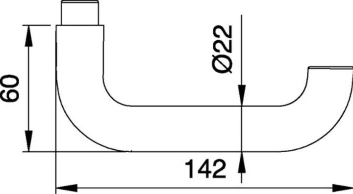 Produktbild EDI Türdrückerlochteil Edelstahl matt Vierkant 10 mm DIN rechts / links (Türgriff)