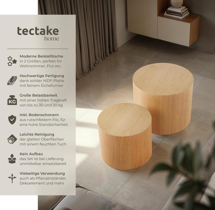Produktbild tectake Danny (Ø 48 x 38 cm, Ø 38 x 32.5 cm)