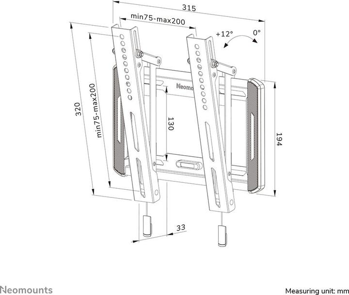 Produktbild Neomounts WAH 1TFT 1Gelenk Max.45 (Wand, 55", 40 kg)