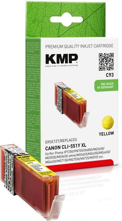Productafbeelding KMP C93 Inktcartridge geel comp. met Canon CLI-551 Y XL (Y)