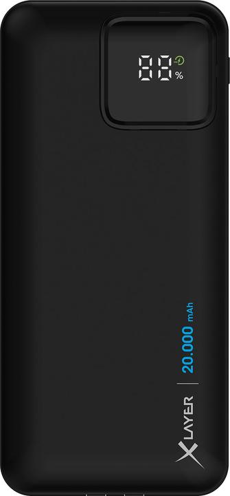 Image du produit Xlayer Powerbank 20 000 mAh avec deux câbles intégrés PD 20W Black (20000 mAh, 20 W, 74 Wh)