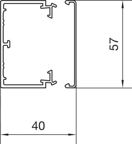 Actual product image Hager Installation trunking PVC LF, 40 x 57 x 2,000 mm, traffic white (Duct, 200 cm)