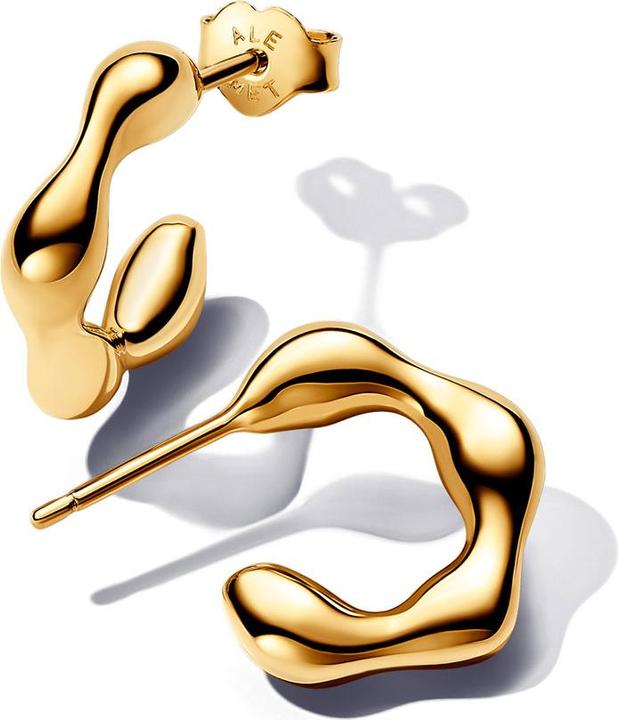 Image du produit Pandora Boucles d'oreilles ouvertes de forme organique (Plaqué or, Métal)