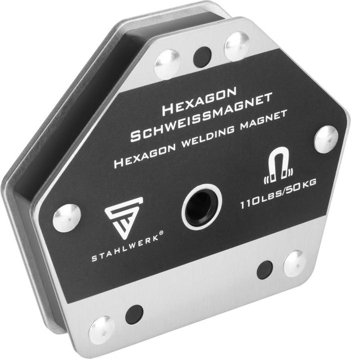 Actual product image Stahlwerk Hexagon welding magnet, powerful magnet 50 kg holding force set of 2