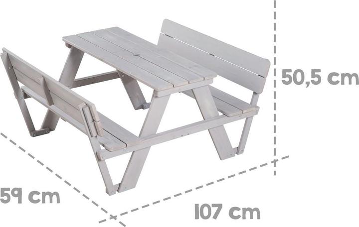 Produktbild Roba Kindersitzgruppe ‚PICKNICK for 4‘ Outdoor +, mit Lehne, mit Schirm Set (Kindersitzgruppe)