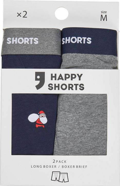 Actual product image Happy shorts Long Boxer XMAS Boxer Briefs (XL, pack of 2)