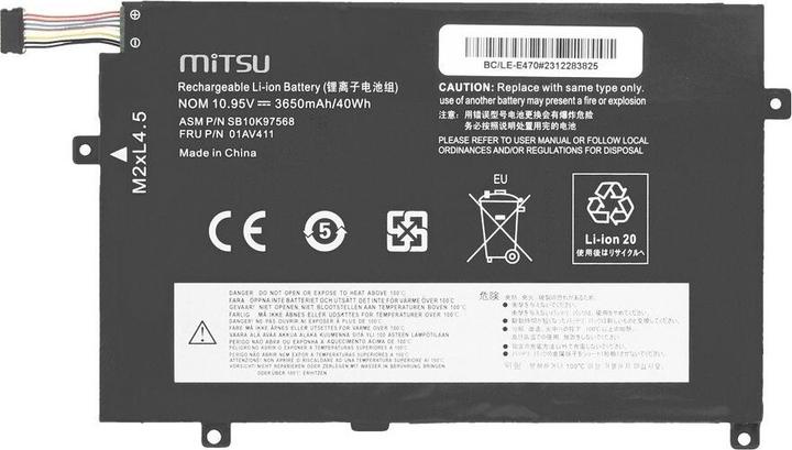 Produktbild Mitsu LENOVO THINKPAD 3650mAh 10,95V Batterie