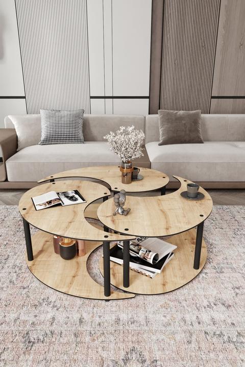Actual product image Hanah Home Yin Yang Coffee Table 3 Set (70 x 38 x 70 cm)