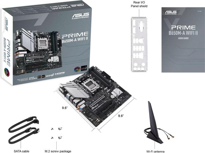 Actual product image ASUS PRIME B650M-A WIFI II (AM5, AMD B650, mATX)