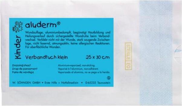 Actual product image Söhngen aluderm children's dressing cloth 25x30cm, sterile