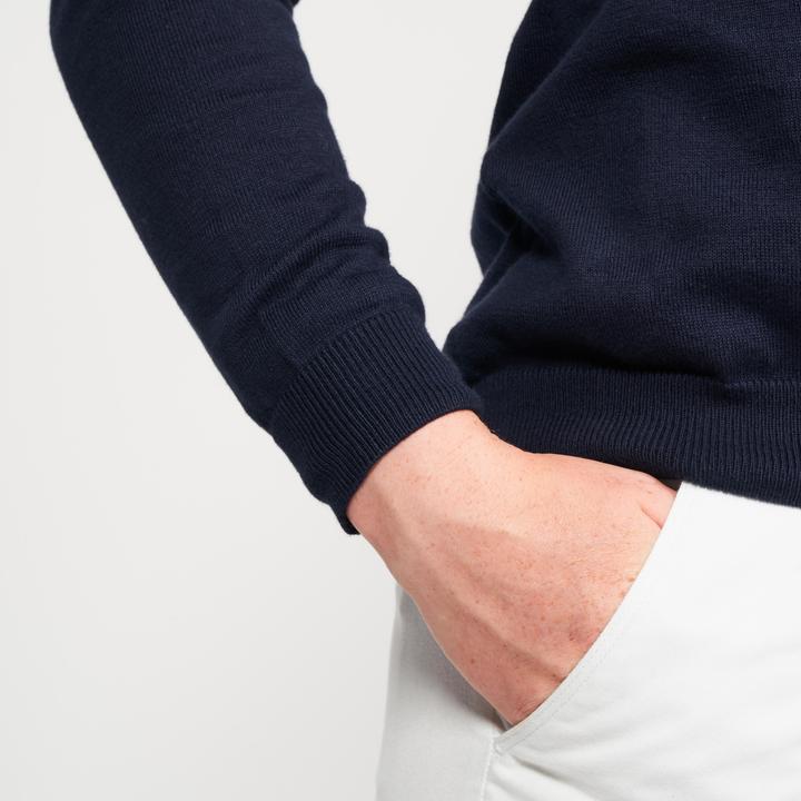 Immagine prodotto Inesis Pullover da golf da donna con scollo a V in cotone - CW100 blu navy (XS)