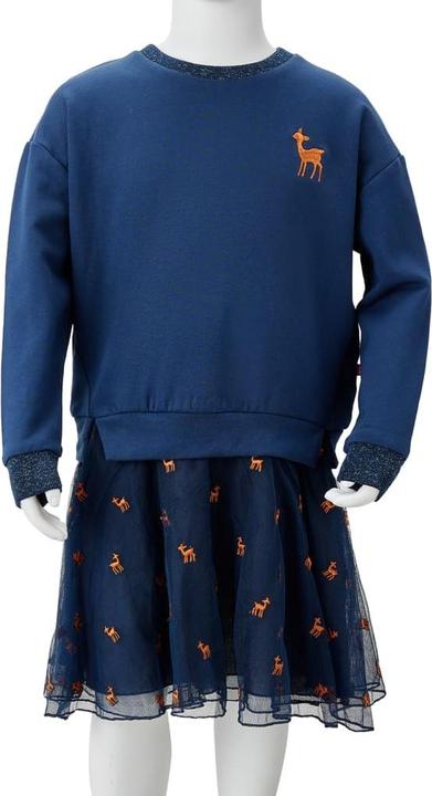 Image du produit VidaXL Robe à manches longues pour enfants Bleu marine 116,Matériau : 95 (116)