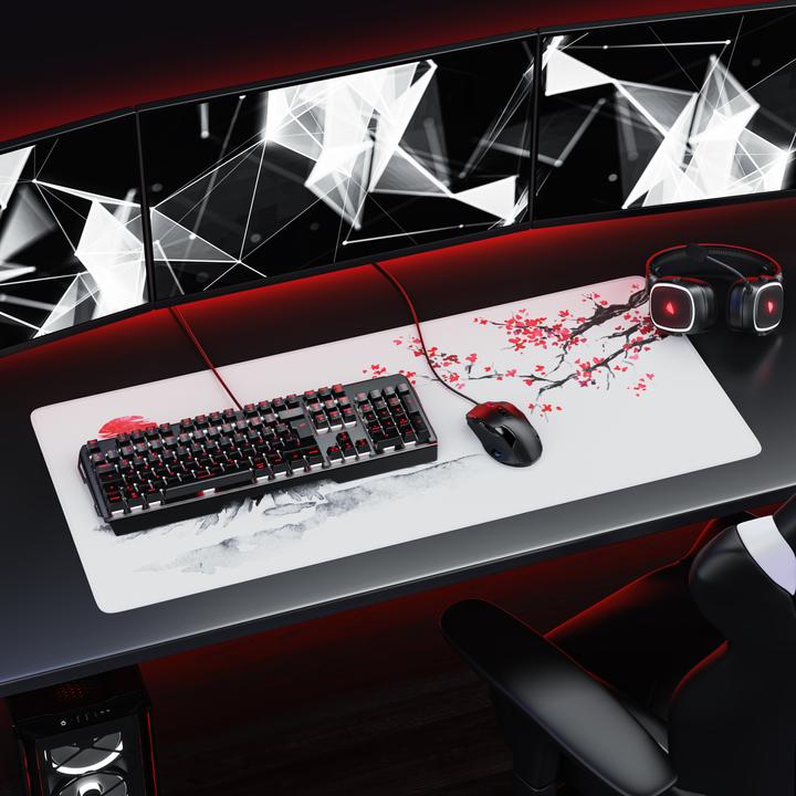Produktbild Titanwolf Gaming Mauspad, 900 x 400mm XXL Speed Gaming Mausmatte, Mousepad Extragrosse Fläche, Ink Sakura 4 (XXL)