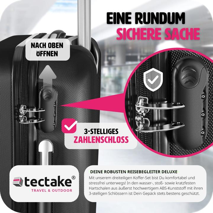 Immagine prodotto tectake Set di valigie rigide (95 l, M (50 - 90l), L (90 - 115l))