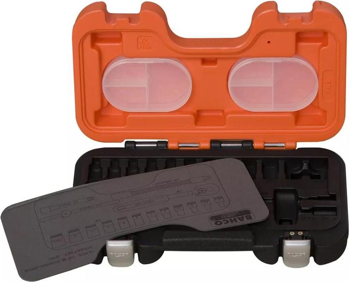 Image du produit Bahco 1/4"-Steckschlüssel-Satz, metrisch, Sechskant, inklusive Umschaltknarre - 16-teilig (13 mm, 8 mm, 10 mm, 4 mm, 11 mm, 7 mm, 12 mm, 6 mm, 9 mm, 5 mm)