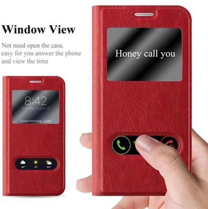 Actual product image Cadorabo Book with View double window cover (Samsung Galaxy S6)
