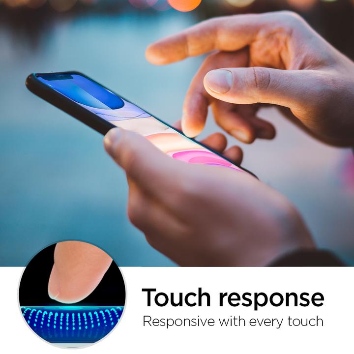 Produktbild Spigen Tempered Glass Alm Glas.Tr Slim 2-Pack Iphone 11 (2 Stück, Apple iPhone 11)