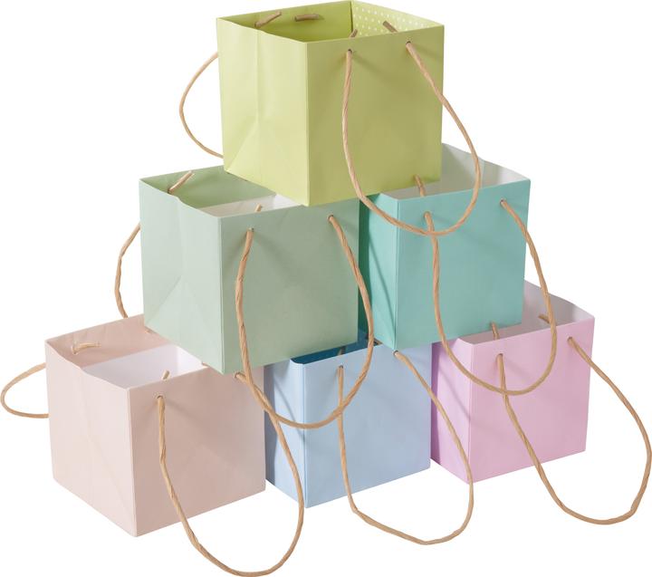 Produktbild VBS Papiertüten "Pastell", 6er Set, 10,5cm (Geschenkbox, 6 x)