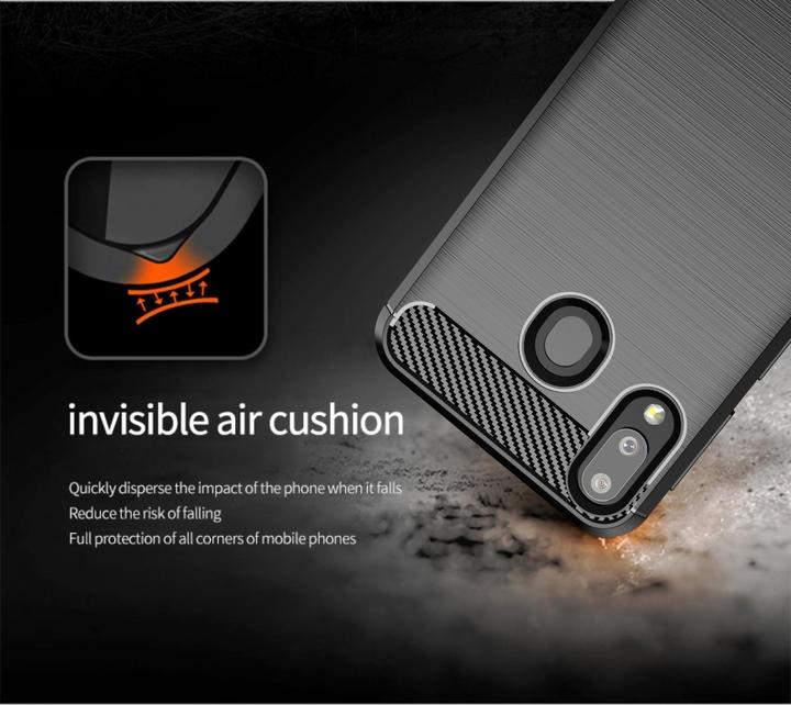 Immagine prodotto Cadorabo TPU Ultra sottile in acciaio inossidabile al carbonio Combi Cover (Samsung Galaxy M10s, Samsung Galaxy A20, TCL A30)