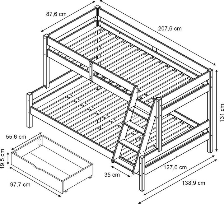 Immagine prodotto VitaliSpa Etagenbett Everest (120 x 200 cm)