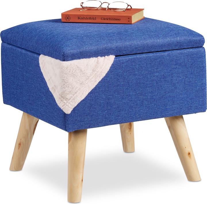 Image du produit Relaxdays Tabouret avec espace de rangement, rembourré