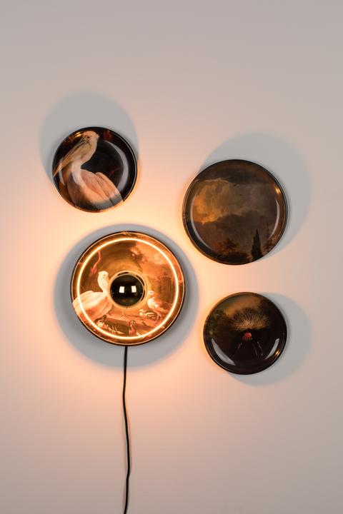 Actual product image Bold Monkey No Food Here wall lamp (set of 4) birds (E27)